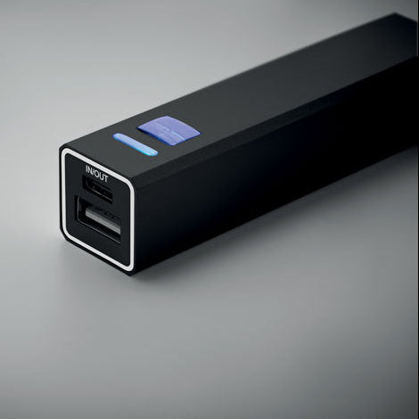Power bank en aluminium recyclé de 2600 mAh POWERALUC personnalisable