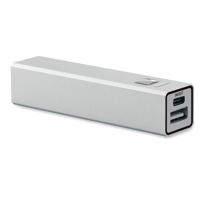 Power bank en aluminium recyclé de 2600 mAh POWERALUC personnalisable