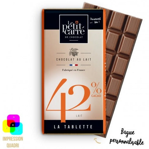 Tablette de chocolat 90g personnalisée fabrication France 🇫🇷