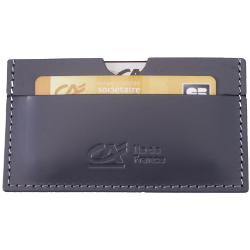 Porte-cartes 2 compartiments en cuir recyclé ♻️ personnalisé fabrication France 🇫🇷