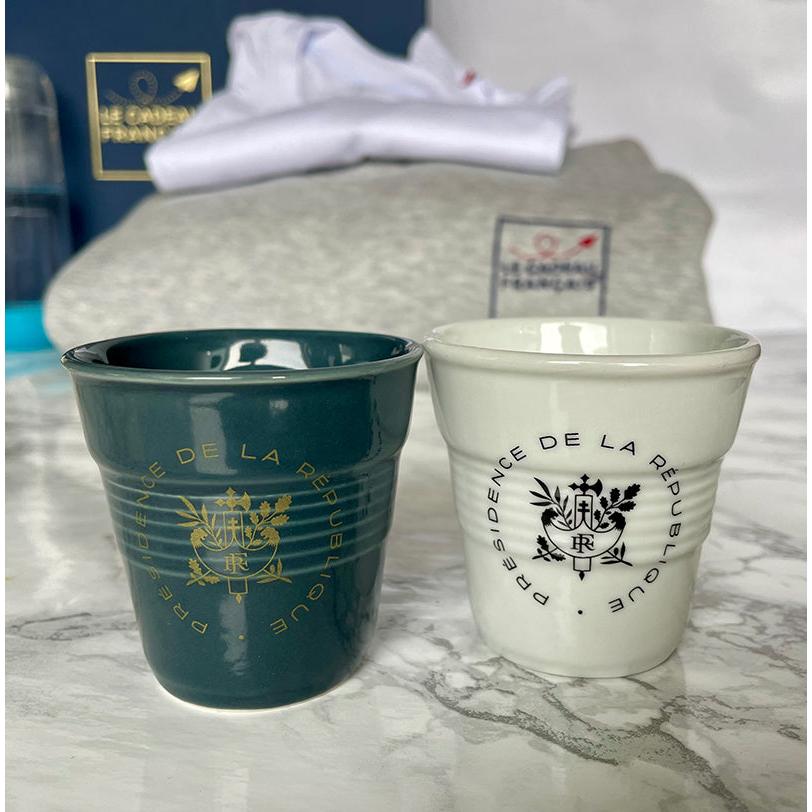 Tasse à café froissée en porcelaine personnalisable fabrication France 🇫🇷