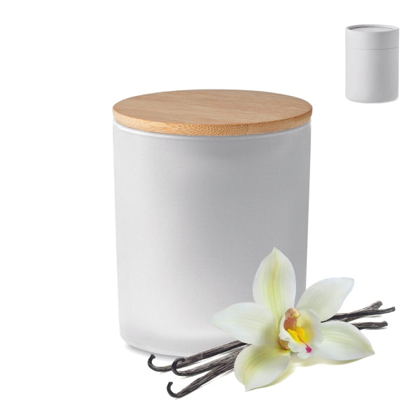 Bougie En Cire Végétale 200 Gr Keops Medium Personnalisable White Maison & Bien-Être