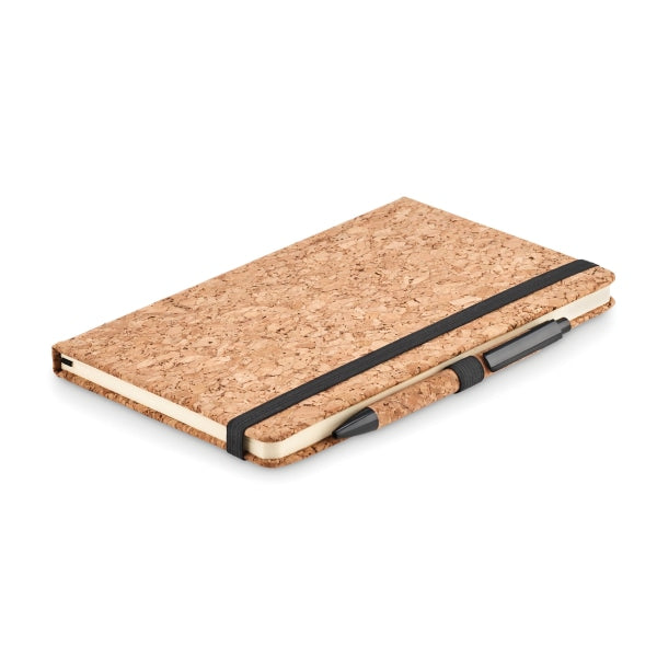 Carnet A5 & Stylo En Liège Suber Set Personnalisable Noir Carnets