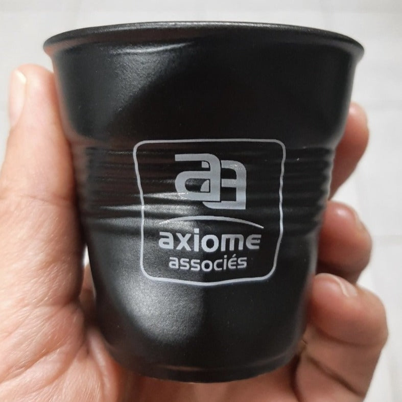 Tasse à café froissée en porcelaine personnalisable fabrication France 🇫🇷