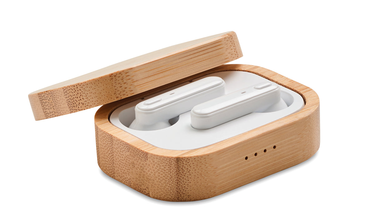 Écouteurs TWS étui en bambou JAZZ BAMBOO personnalisable-0