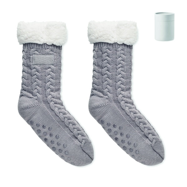 Paire De Chaussettes Taille L Canichie Personnalisable Grey Maison & Bien-Être