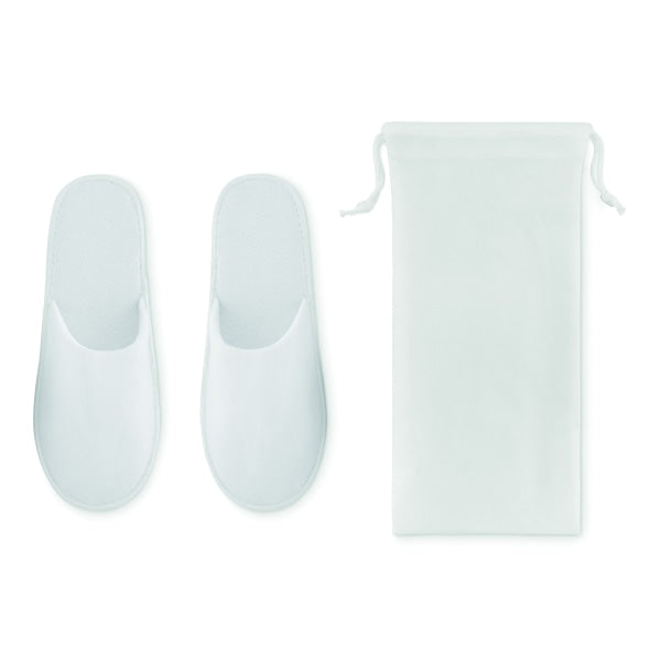 Paire De Pantoufles & Pochette Flip Flap Personnalisable White Soins La Personne