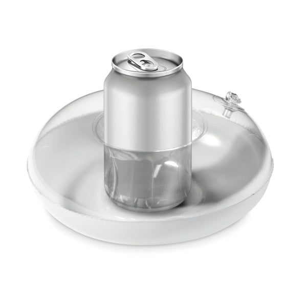 Porte Canette Gonflable Canny Personnalisable White Articles De Plage