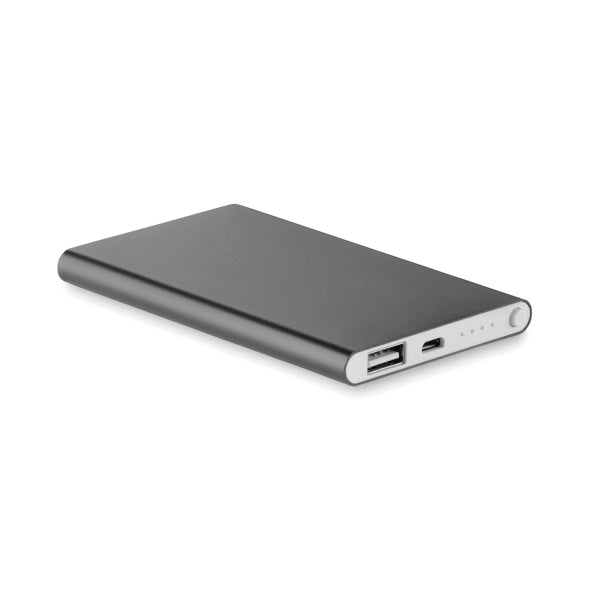 Powerbank Ultra Plat 4000 Mah Powerflat Personnalisable Titanium Powerbanks