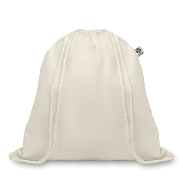 Sac À Cordelette En Coton Bio Organic Hundred Personnalisable Beige Sacs Dos & De Plein Air