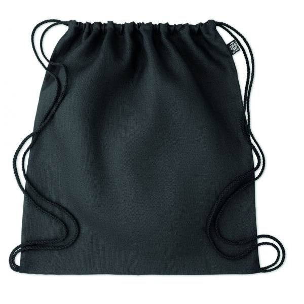 Sac À Cordon En Chanvre Naima Bag Personnalisable Black Sacs Dos & De Plein Air