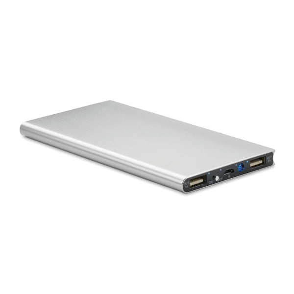 Station De Chargement 8000Mah Powerflat8 Personnalisable Silver Powerbanks