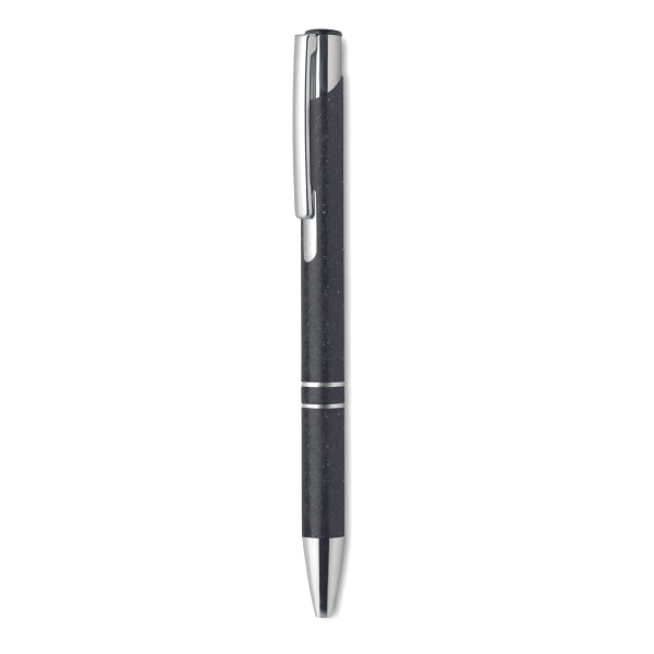 Stylo Poussoir Blé Paille Abs Bern Pecas Personnalisable Black Ecriture