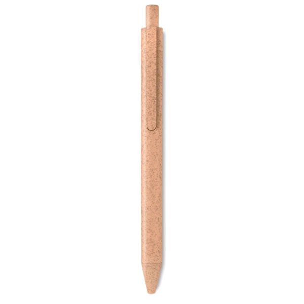 Stylo Poussoir Blé Paille Pp. Pecas Personnalisable Orange Ecriture
