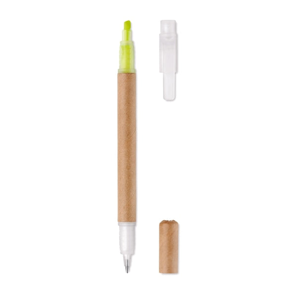 Surligneur 2 En 1 Duo Paper Personnalisable Yellow Ecriture