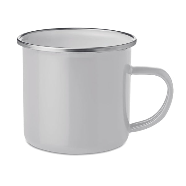 Tasse En Métal Émaillé Plateado Personnalisable Blanc Vaisselle