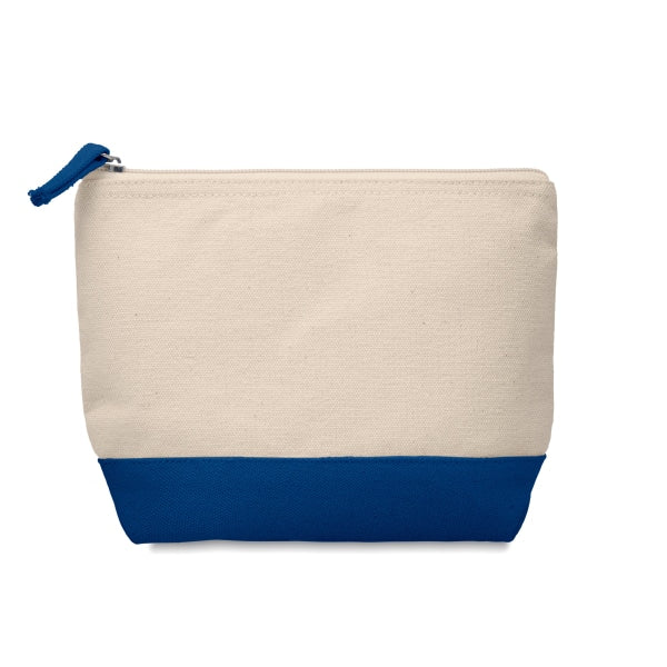 Trousse En Coton Bicolore Kleuren Personnalisable Bleu Soins De La Personne