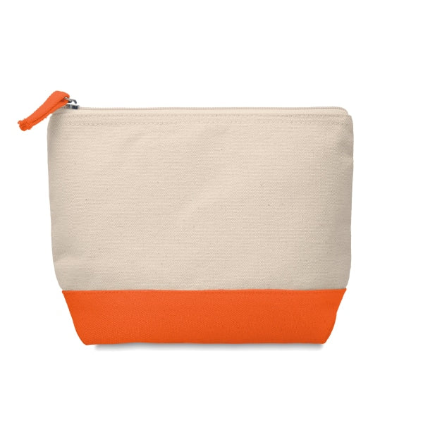 Trousse En Coton Bicolore Kleuren Personnalisable Orange Soins De La Personne