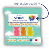 Custom 50g vegan & sugar-free gummy bears made in France 🇫🇷