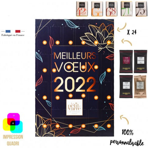 Calendrier chocolats & thé Damman personnalisé fabriqué en 🇫🇷