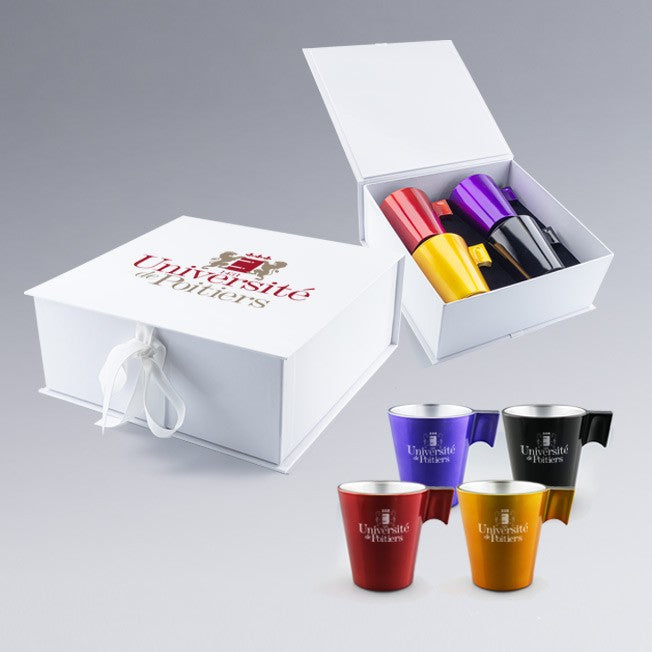 Set de 4 tasses à Expresso en verre 8 cl Luminarc® personnalisé fabrication France 🇫🇷