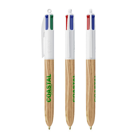 Stylo BIC® 4 couleurs effet bois personnalisé fabrication France 🇫🇷