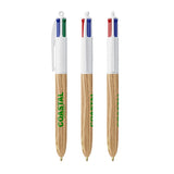 Stylo BIC® 4 couleurs effet bois personnalisé fabrication France 🇫🇷