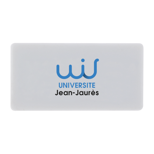 Magnet rectangulaire plastique 5,5 x 2,8 cm pour frigo personnalisable