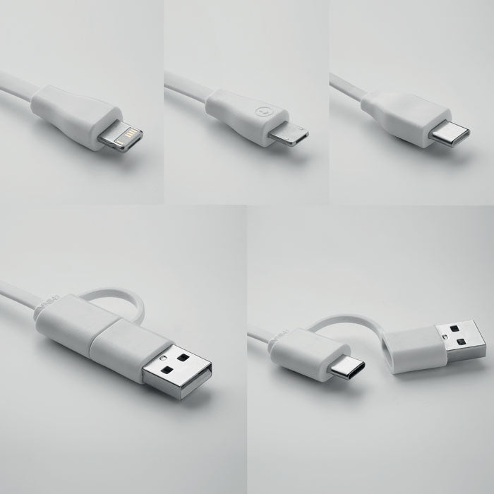 Porte-clés avec câble de charge 4 en 1 BLUE personnalisable