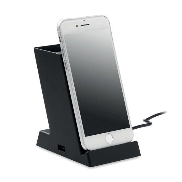 Chargeur sans fil 15W avec porte-stylo en ABS BLOCK personnalisable