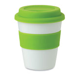 Gobelet en plastique simple paroi avec couvercle et bande anti-dérapante en silicone ASTORIA personnalisable