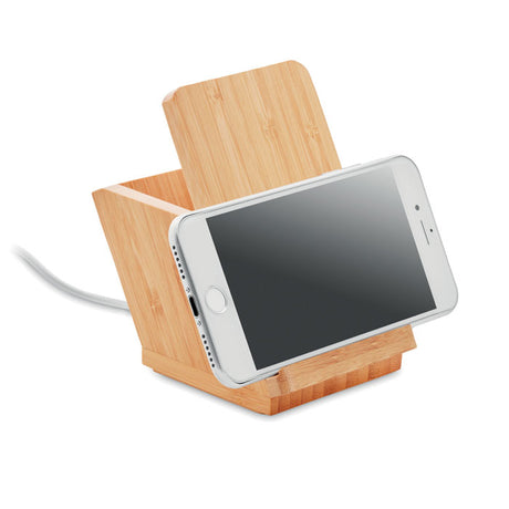 Chargeur sans fil pot à crayons en bambou BAICOI personnalisable