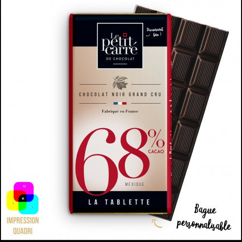 Tablette de chocolat 90g personnalisée fabrication France 🇫🇷