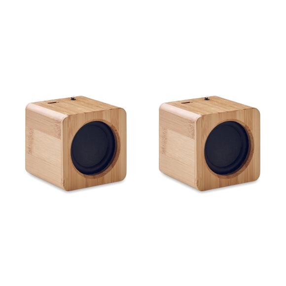 2 Haut Parleurs Sans Fil Bambou Audio Set Personnalisable Brown Audio & Son