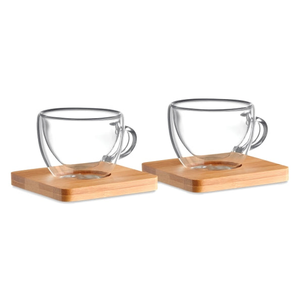 2 Verres Expresso Double Paroi Belize Personnalisable Transparent Vaisselle