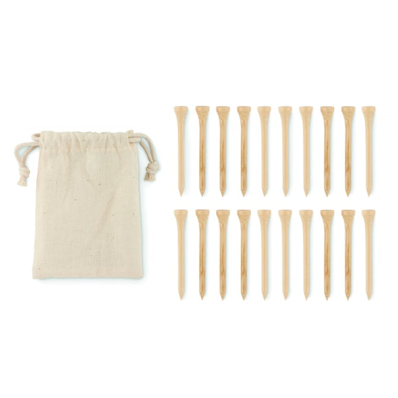 20 Tees De Golf En Bambou Birdie Personnalisable Beige Plein Air