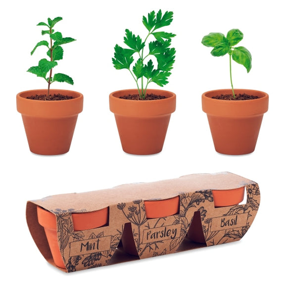 3 Pots En Terre Flowerpot Personnalisable Brown Plein Air