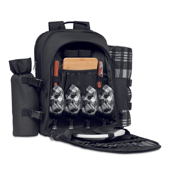 4 Person Picnic Backpack Duin Personnalisable Black Sacs Business