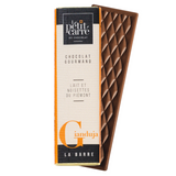 Barre de chocolat 10g Gianduja sur carte personnalisée fabrication France 🇫🇷
