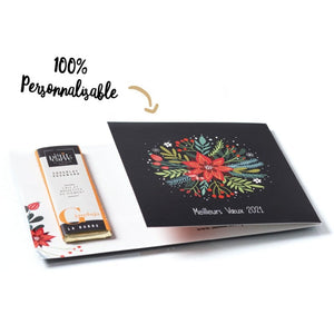 Barre de chocolat 10g Gianduja sur carte personnalisée fabrication France 🇫🇷