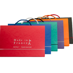 Valisettes en carte lustrée personnalisée fabrication France 🇫🇷