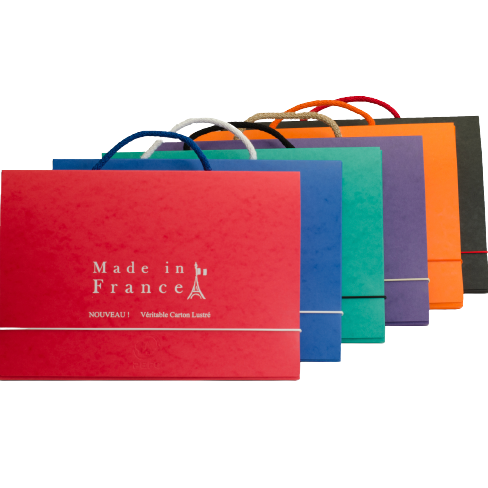 Valisettes en carte lustrée personnalisée fabrication France 🇫🇷