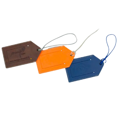 Étiquette bagage en cuir recyclé ♻️ personnalisable fabrication France 🇫🇷