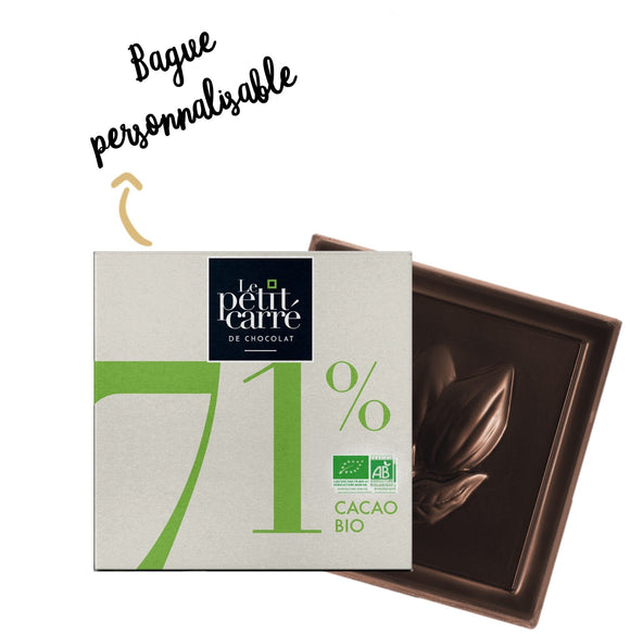 Carré de chocolat 4g avec bague papier 100% personnalisable fabriqué en 🇫🇷