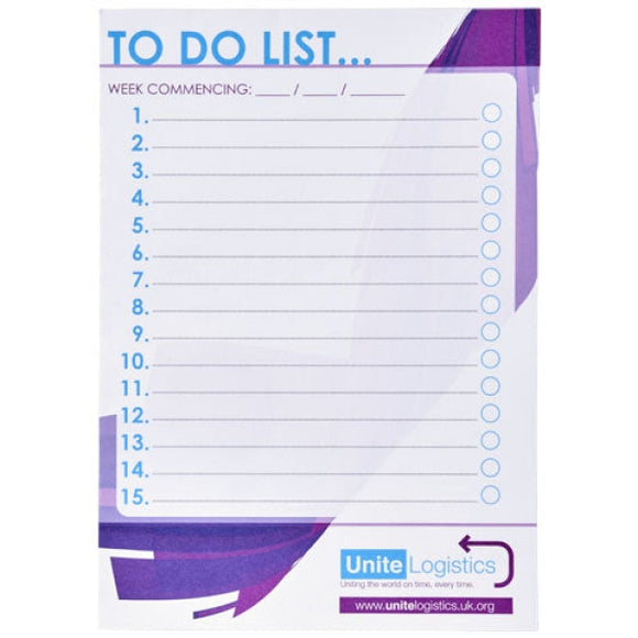 Bloc-Notes Desk-Mate® A5 Personnalisable Blanc / 25 Pages Papeterie Personnalisée