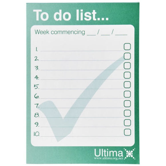 Bloc-Notes Desk-Mate® A6 Personnalisable Blanc / 25 Pages Papeterie Personnalisée