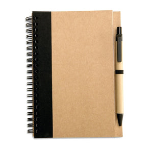 Bloc-Notes Recyclé Et Stylo Sonora Plus Personnalisable Black Carnets