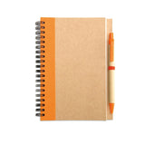 Bloc-Notes Recyclé Et Stylo Sonora Plus Personnalisable Orange Carnets