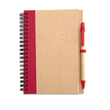 Bloc-Notes Recyclé Et Stylo Sonora Plus Personnalisable Red Carnets