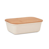 Boîte À Lunch Couvercle Bambou Thursday Personnalisable Beige Accessoires De Déjeuner